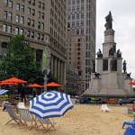 Campus Martius Park, Detroit, Michigan. Winner of the first ULI Urban Open Space Award in 2010