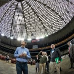Panelists tour the Astrodome on December 15, 2014.