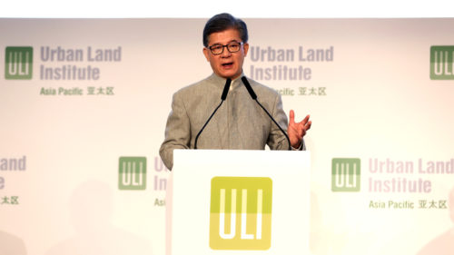 Vincent H.S. Lo, delivers remarks during The Real Estate Perspective on China’s “One Belt, One Road” Initiative presentation at the 2016 ULI Asia Pacific Summit in Shanghai, China.